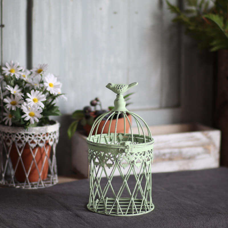 Vintage Iron Birdcage Candle Holder