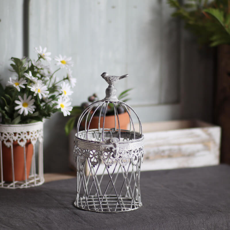 Vintage Iron Birdcage Candle Holder