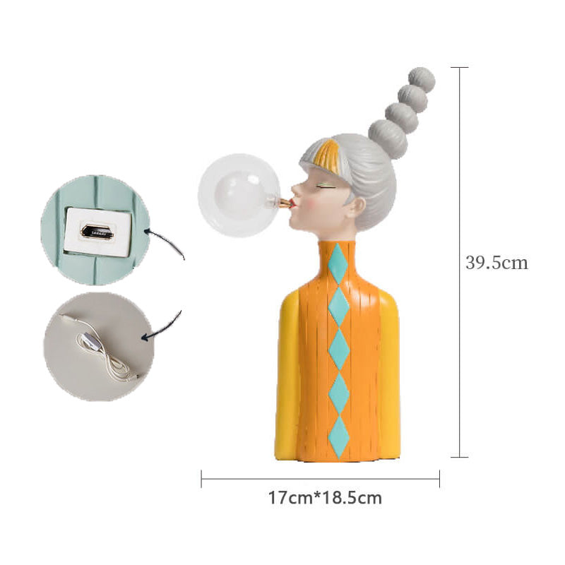 Beauty Girl Resin Table Lamp