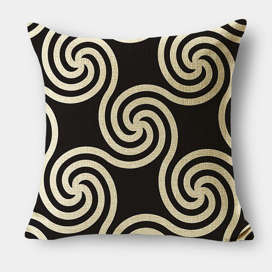 Black and white swirl cushions