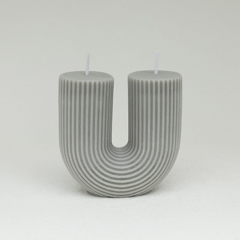 U-Shaped Geometric Natural Candle Bridge