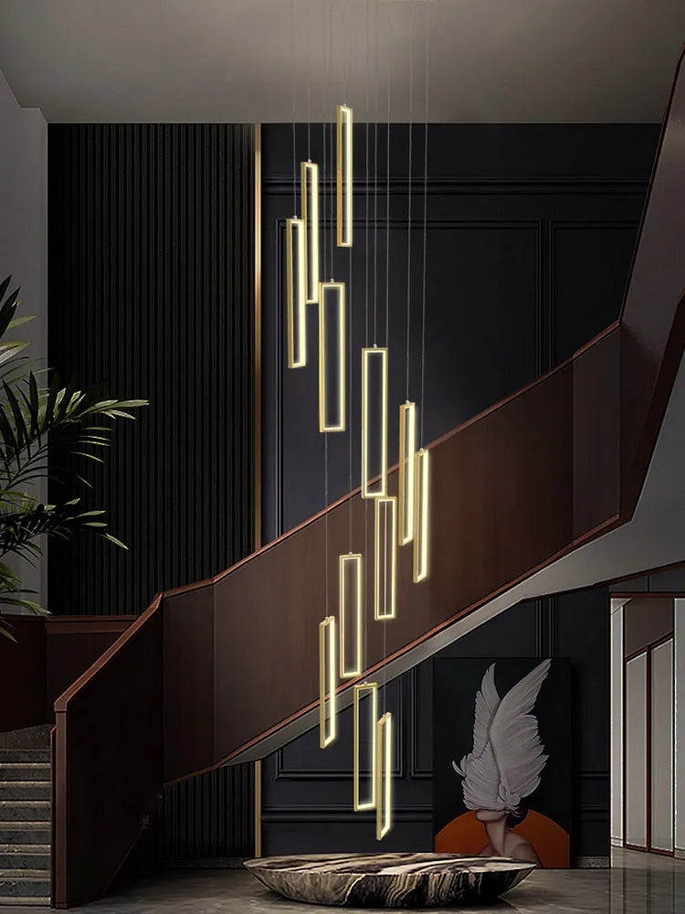 Minimalist Staircase Chandeliers Modern Lighting Fixtures in Loft