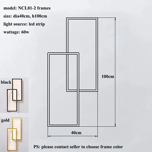 Modern Rectangle Led Wall Lamp Living Room Decor Led Wall Lights