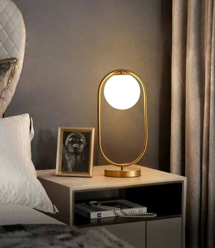 Modern Frosted Glass Globe Table Lamp