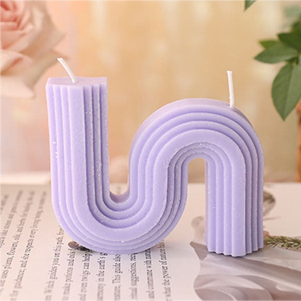 U-Shaped Geometric Natural Candle Bridge