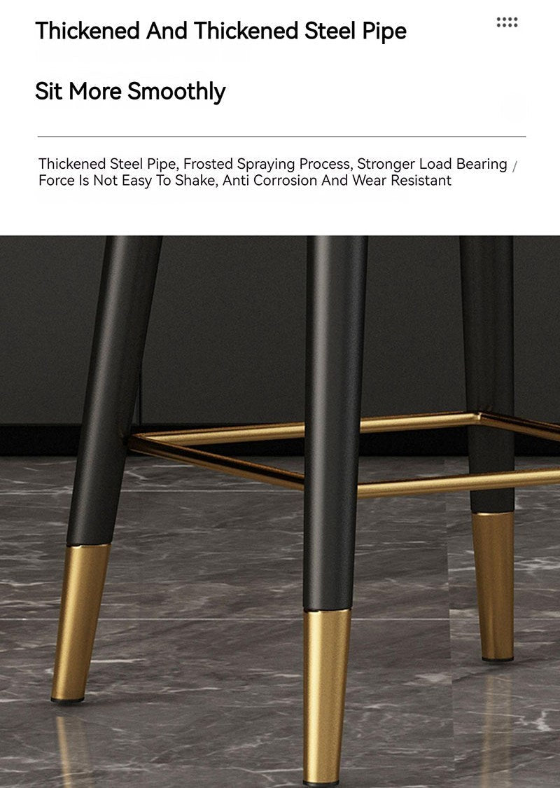 Modern Rotating High Bar Chair with Backrest for Living Room and Restaurants