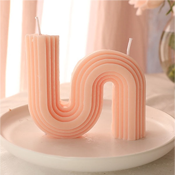 U-Shaped Geometric Natural Candle Bridge