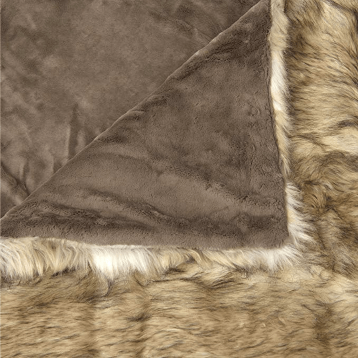 Platinum Frost Fox Faux-Fur Blanket Throw - Nordic Side - bed, bedding, bis-hidden, throw pillow