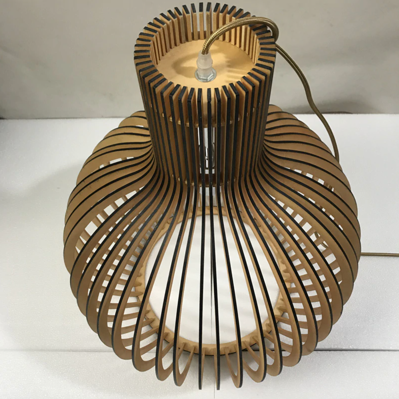 Wooden Birdcage Pendant Light