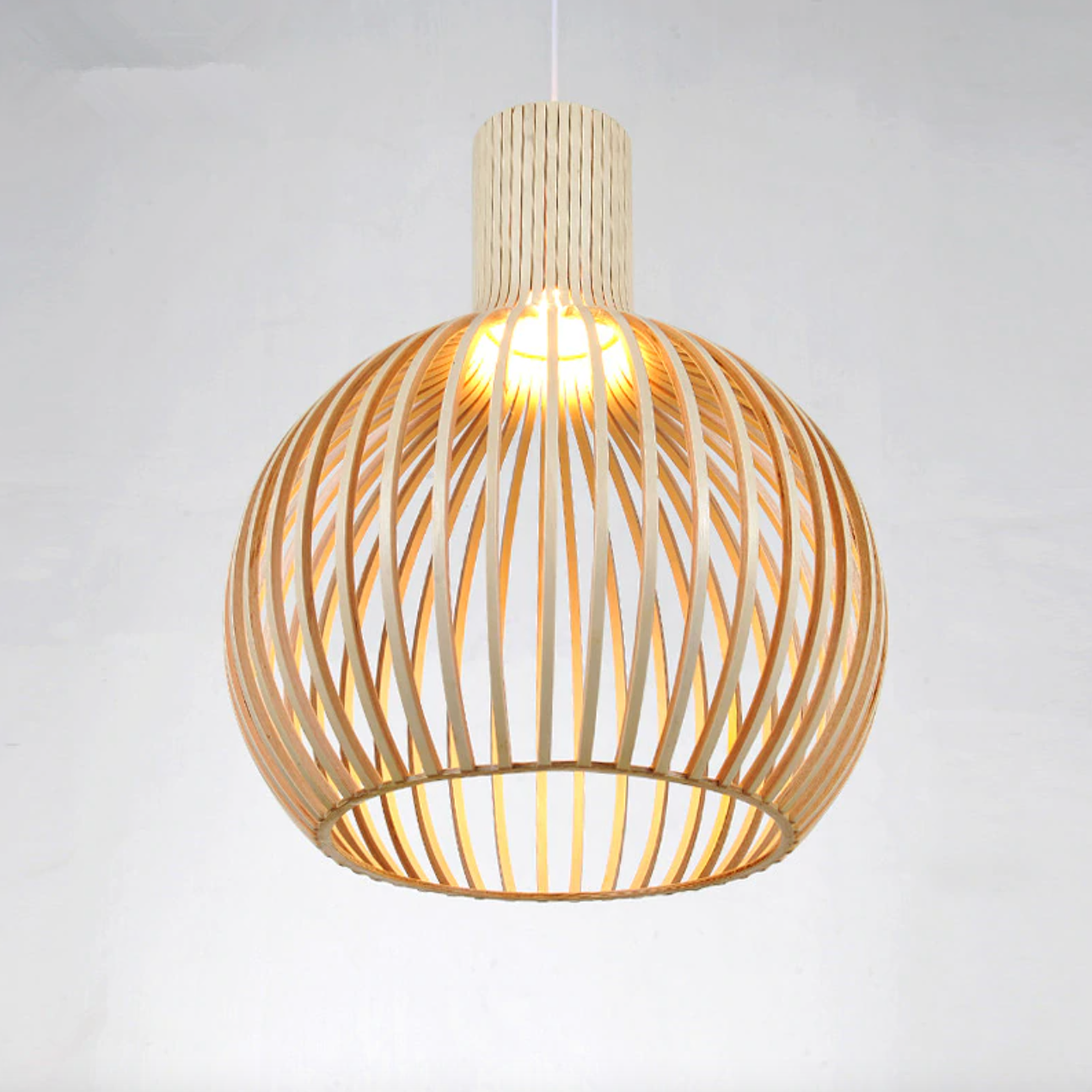 Wooden Birdcage Pendant Light