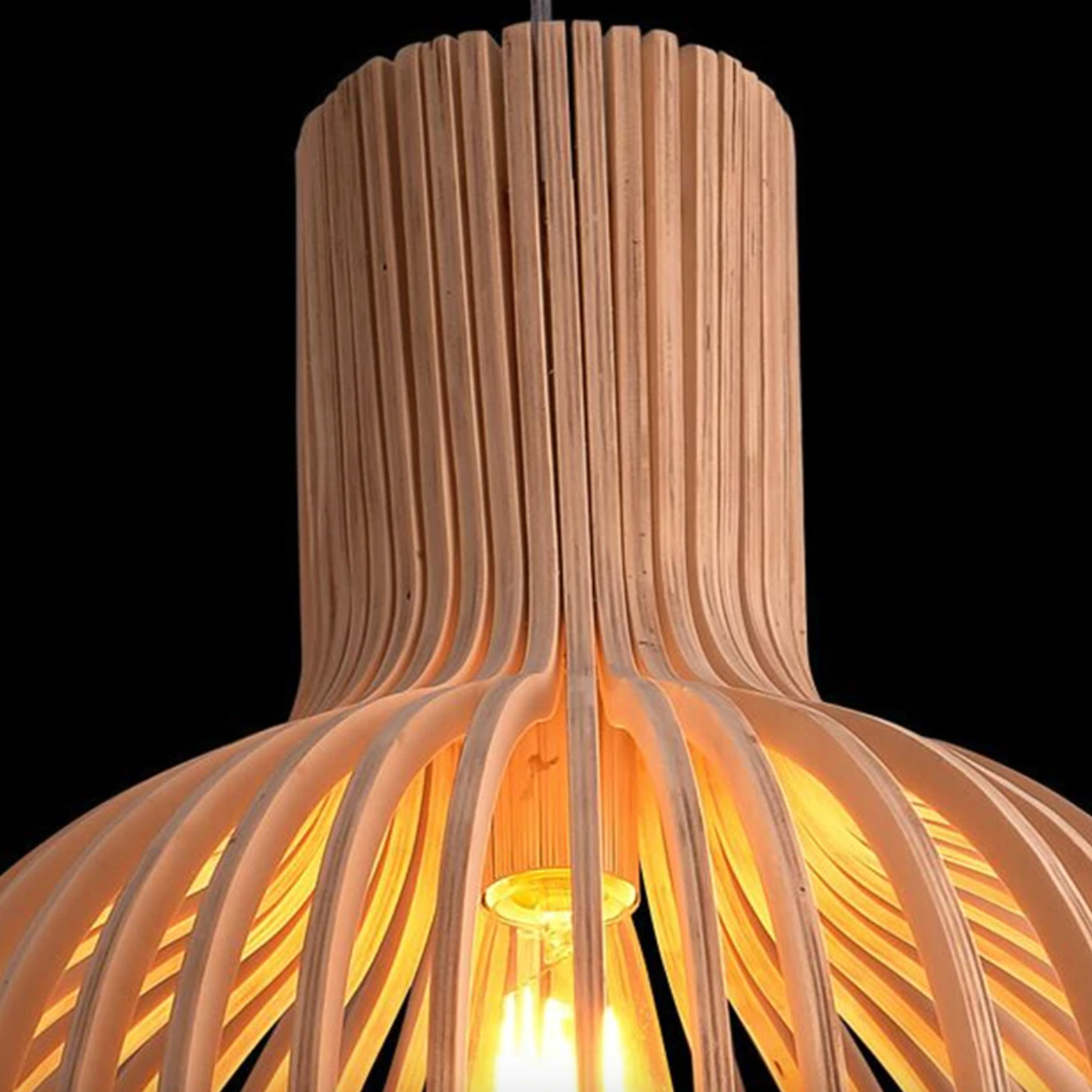 Wooden Birdcage Pendant Light