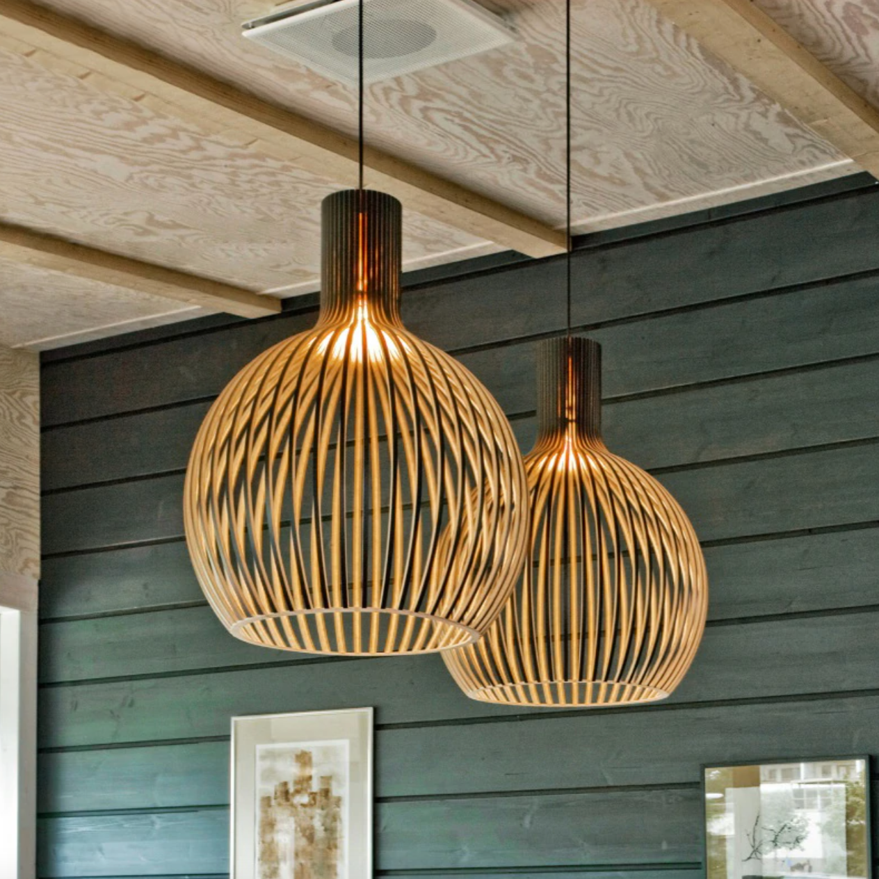 Wooden Birdcage Pendant Light