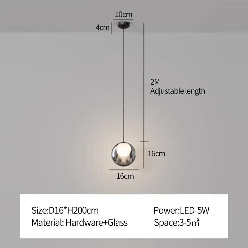 Modern LED Glass Pendant Light