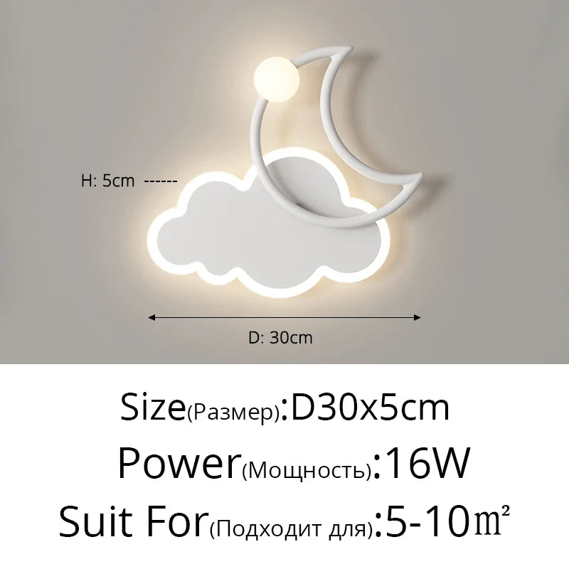 Minimalist Cloud Moon Wall Lamp