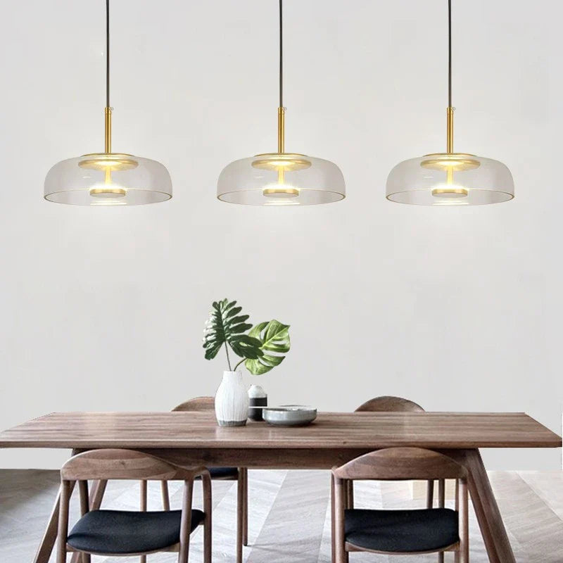 Transparent glass pendant lights