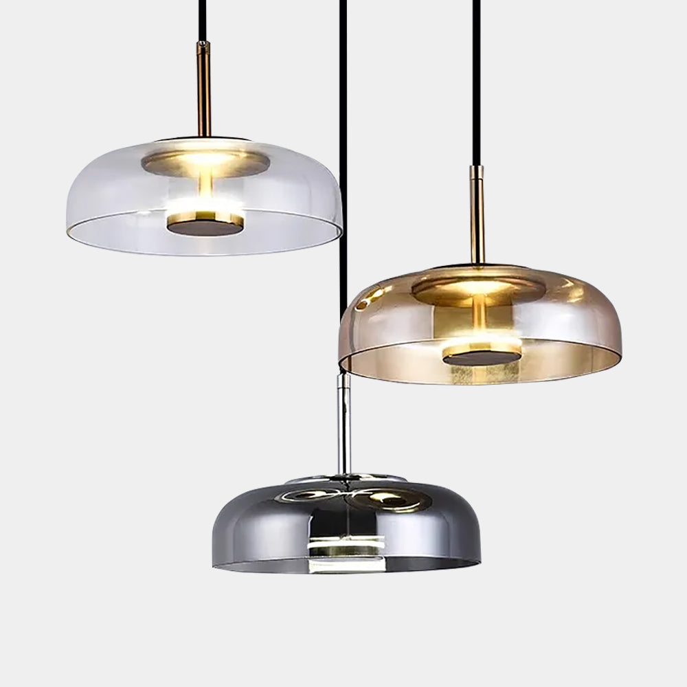 Transparent glass pendant lights