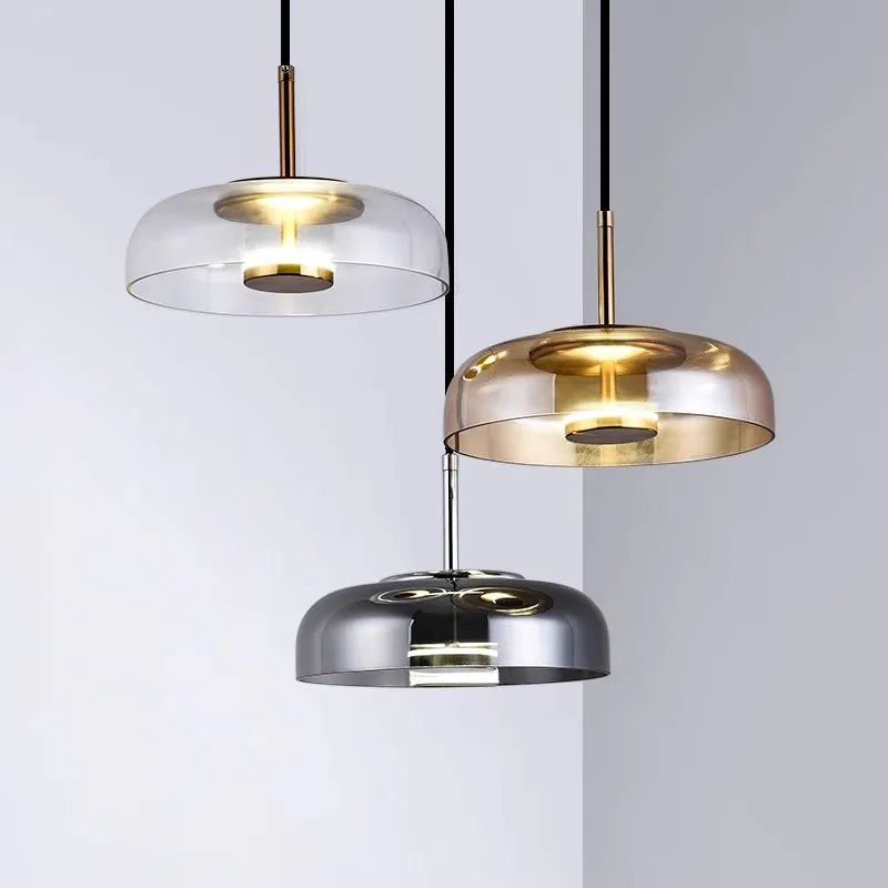 Transparent glass pendant lights