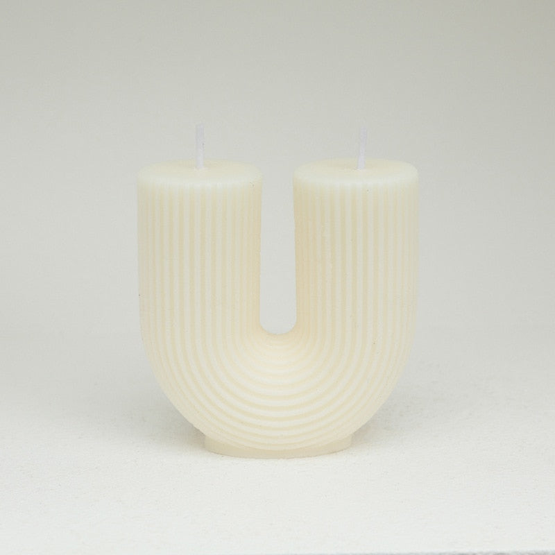 U-Shaped Geometric Natural Candle Bridge