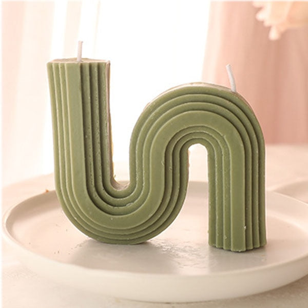 U-Shaped Geometric Natural Candle Bridge