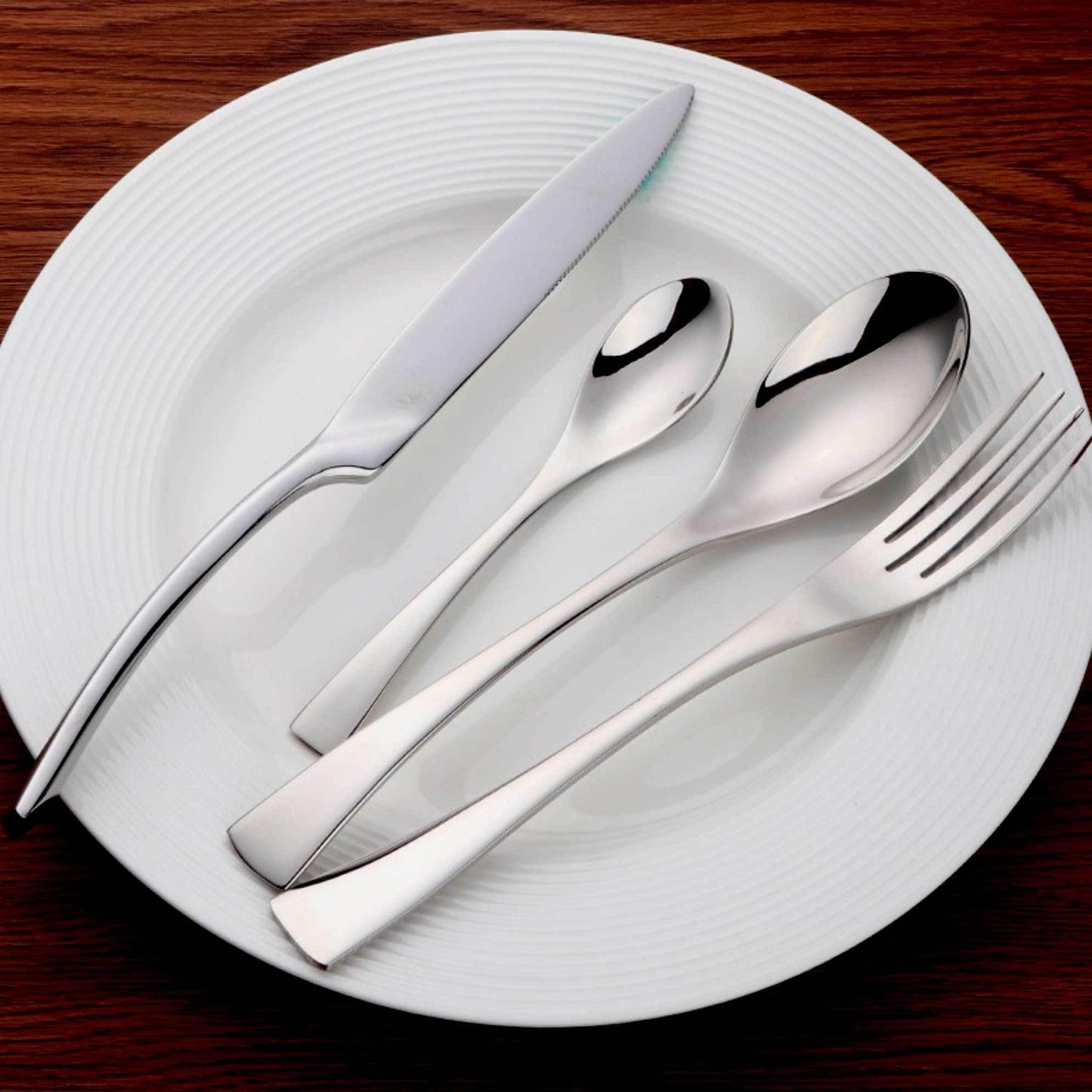 Silver Slim Metal Cutlery Set - Nordic Side - 