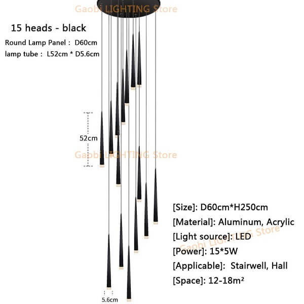 Wi - Conical Tube Black LED - Nordic Side - architecture, arcitecture, art, artist, ashley furniture near me, bobs furniture outlet, cheap furniture near me, city furniture near me, contempor