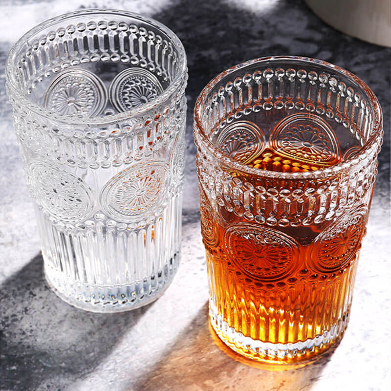 Vintage Sun Flower Glass Mug