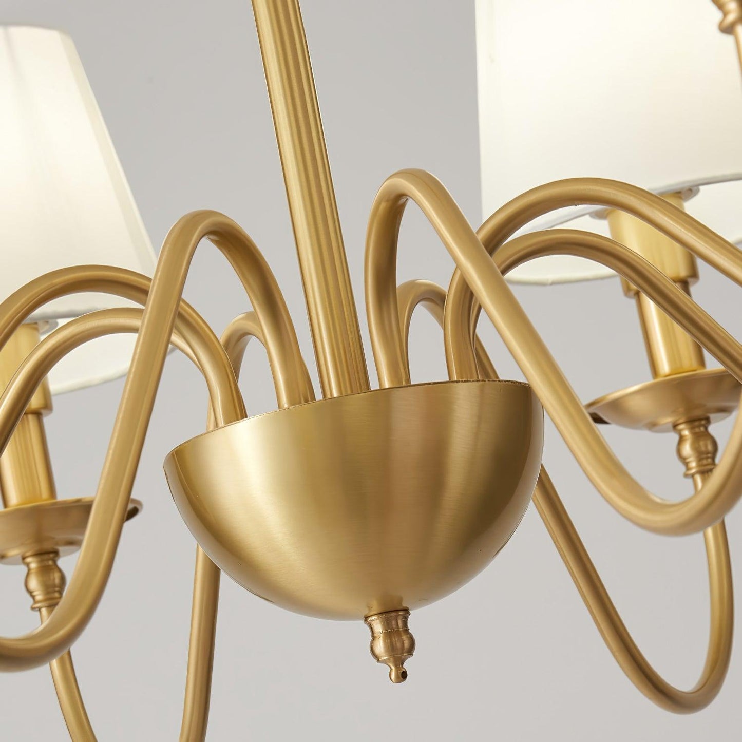 Tapered Fabric Brass Chandelier