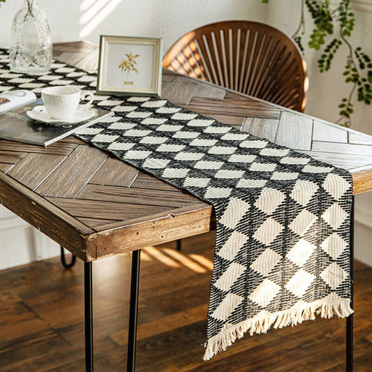 Woven Tassel Jute Table Runner