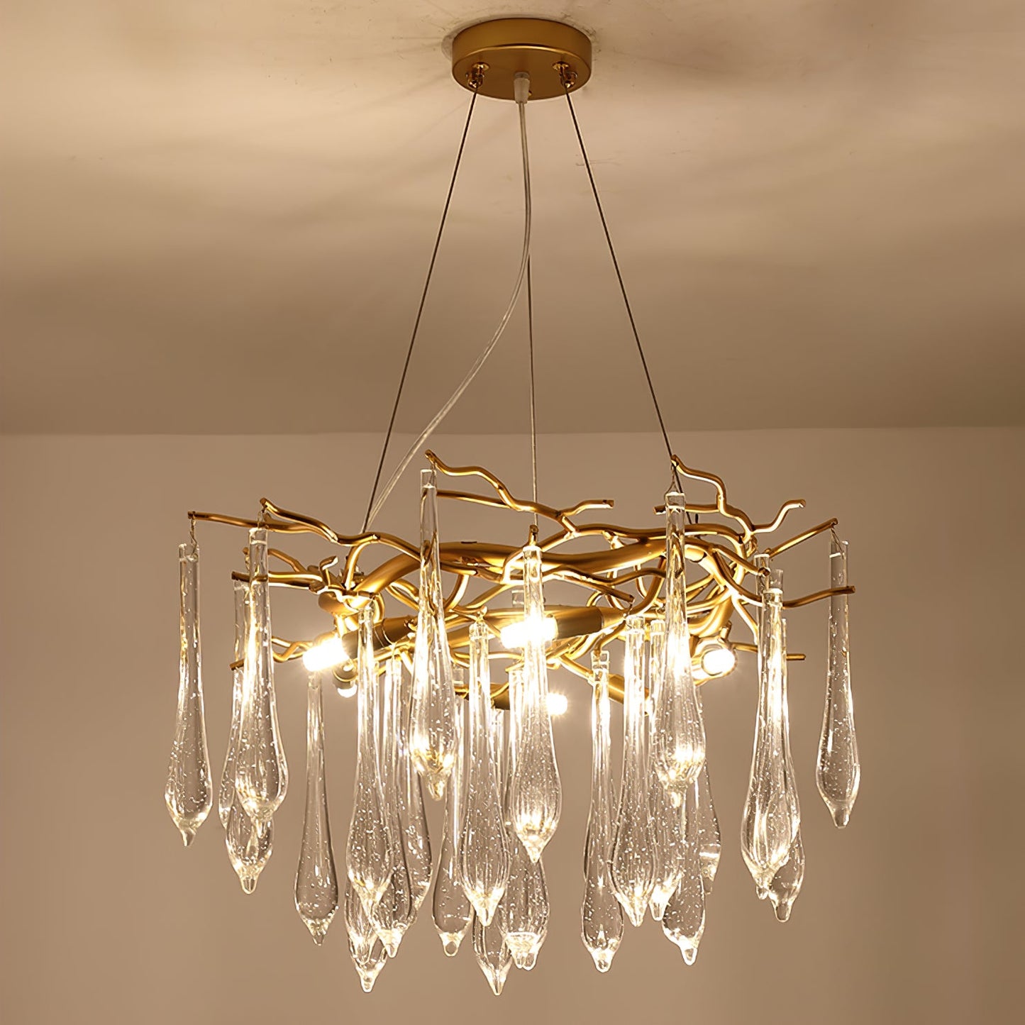 Teardrop Round Crystal Chandelier