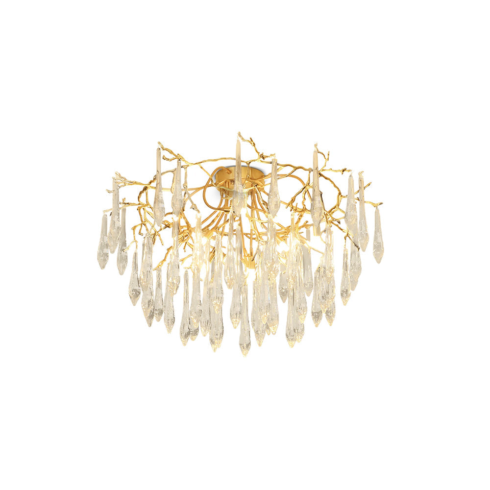 Teardrop Round Crystal Ceiling Lamp