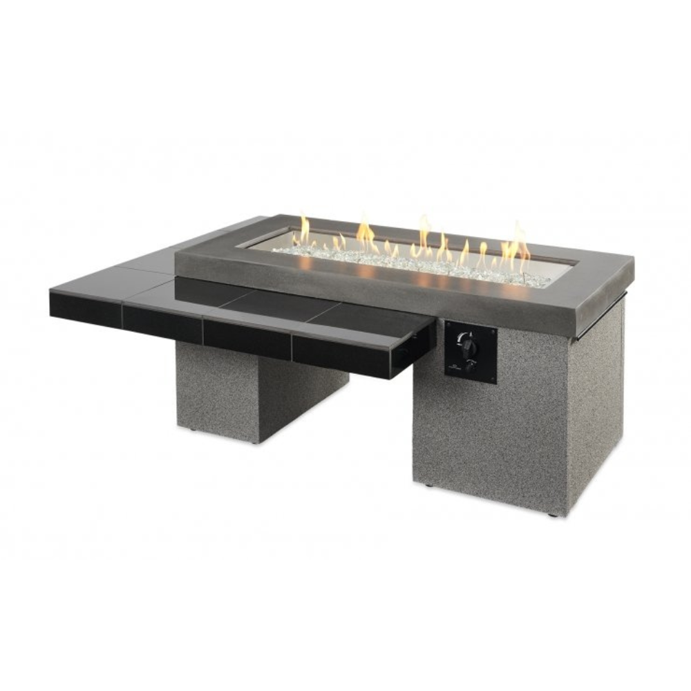 The Outdoor Greatroom Company Black Uptown Linear Gas Fire Pit Table (UPT-1242)