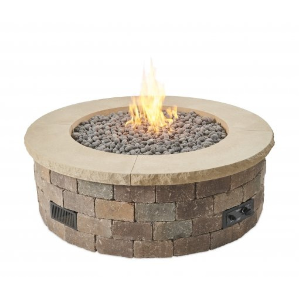 The Outdoor Greatroom Company Bronson Block Round Gas Fire Pit Kit (BRON52-K)