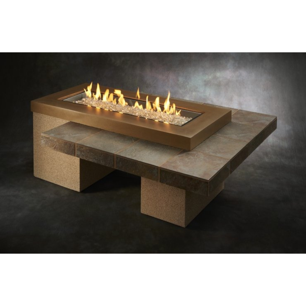 The Outdoor Greatroom Company Brown Uptown Linear Gas Fire Pit Table (UPT-1242-BRN)