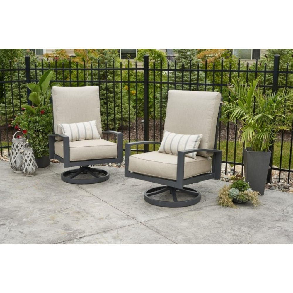 The Outdoor Greatroom Company Cast Ash Lyndale Highback Swivel Rocking Chairs (LSR-CA)