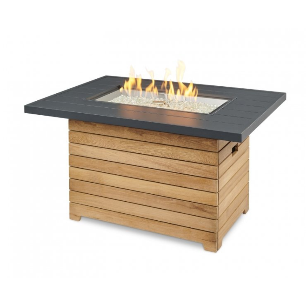 The Outdoor Greatroom Company Darien Rectangular Gas Fire Pit Table with Aluminum Top (DAR-1224-K)