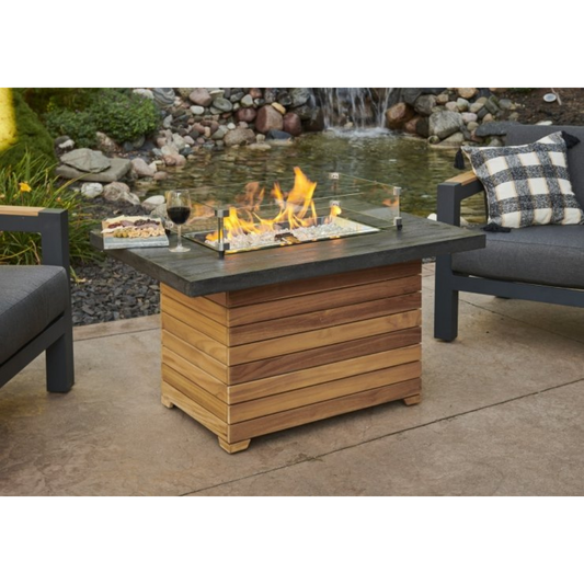 The Outdoor Greatroom Company Darien Rectangular Gas Fire Pit Table with Everblend Top (DAR-1224-EBG-K)