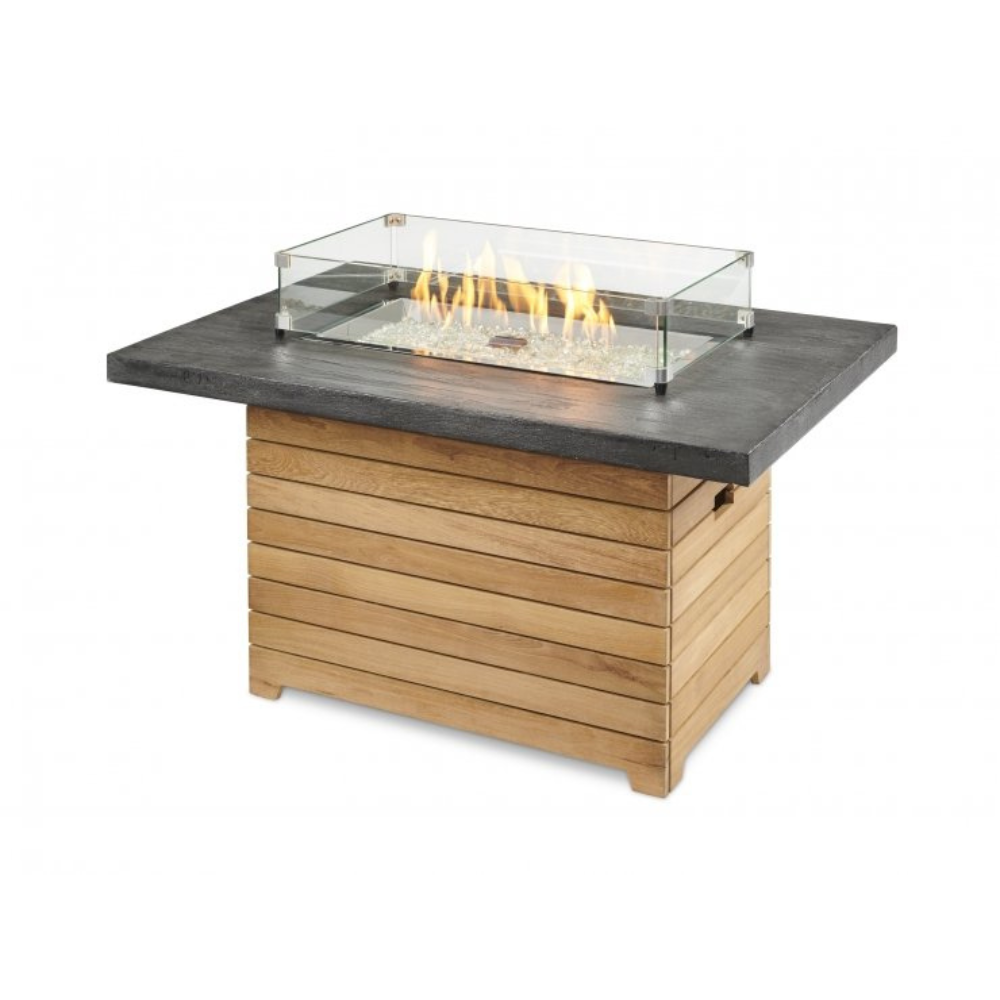 The Outdoor Greatroom Company Darien Rectangular Gas Fire Pit Table with Everblend Top (DAR-1224-EBG-K)