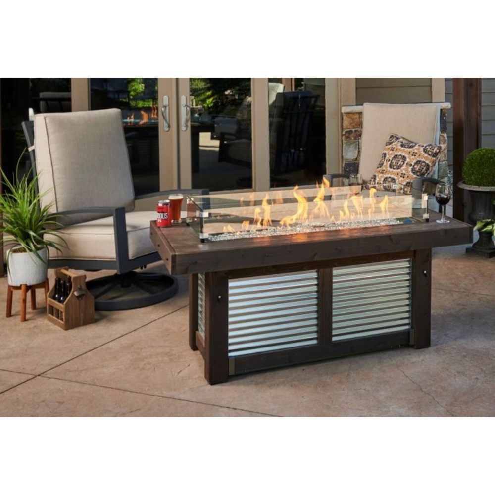 The Outdoor Greatroom Company Denali Brew Linear Gas Fire Pit Table (DENBR-1242)