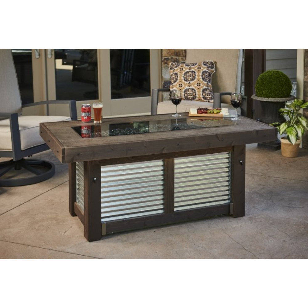 The Outdoor Greatroom Company Denali Brew Linear Gas Fire Pit Table (DENBR-1242)