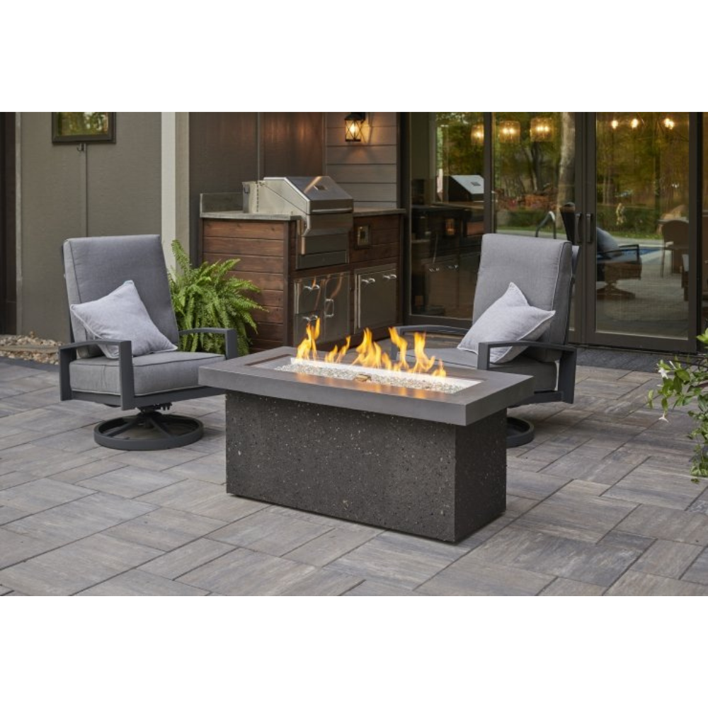 The Outdoor Greatroom Company Grey Key Largo Linear Gas Fire Pit Table (KL-1242-MM)