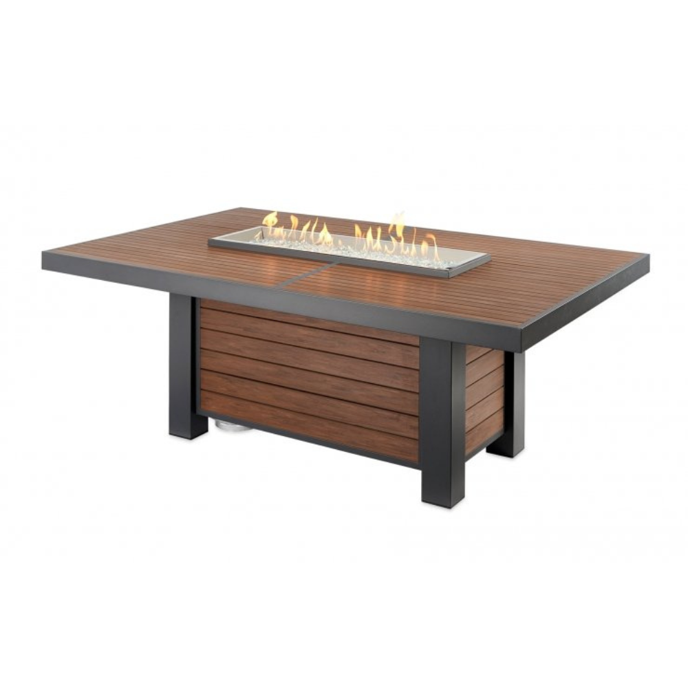 The Outdoor Greatroom Company Kenwood Linear Dining Height Gas Fire Pit Table (KW-1242-K)