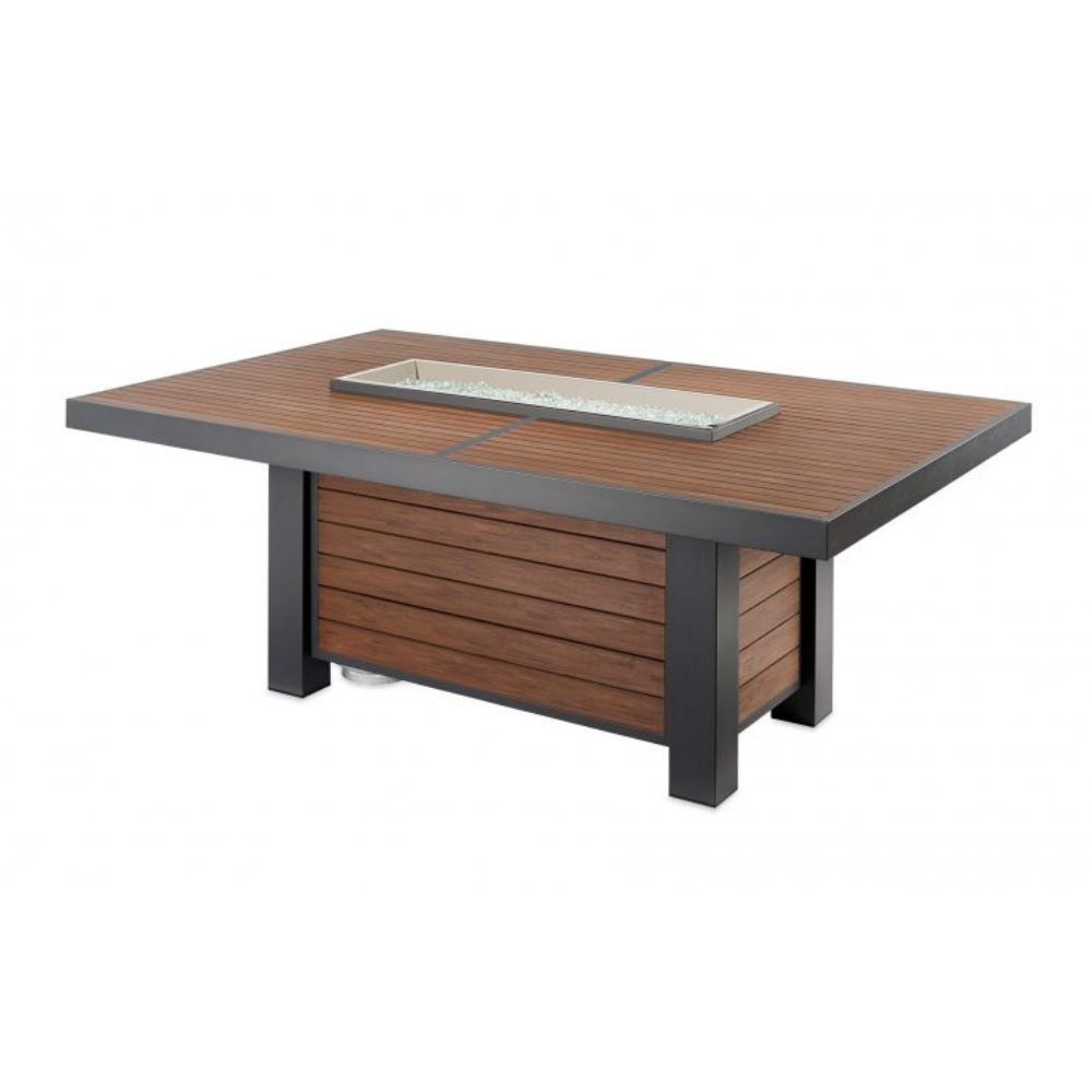 The Outdoor Greatroom Company Kenwood Linear Dining Height Gas Fire Pit Table (KW-1242-K)