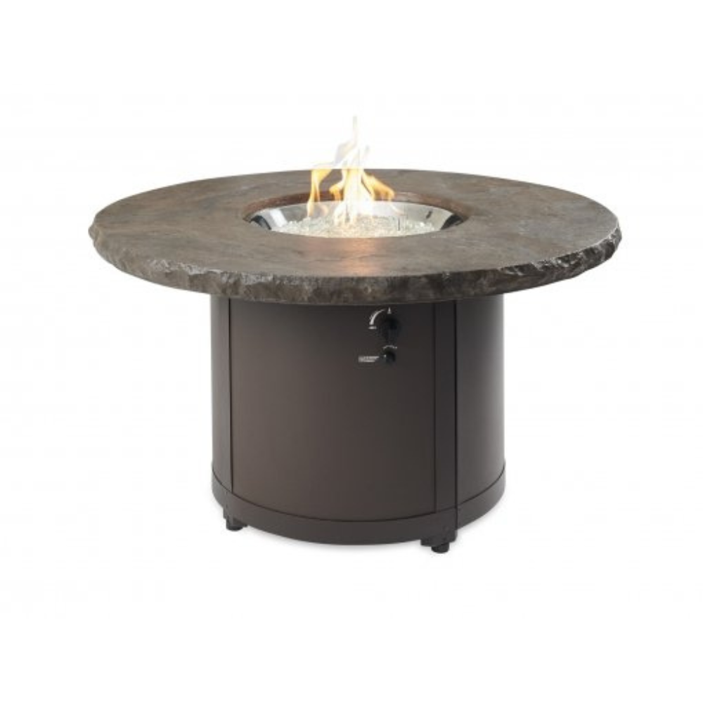 The Outdoor Greatroom Company Marbleized Noche Beacon Round Gas Fire Pit Table (BC-20-MNB)