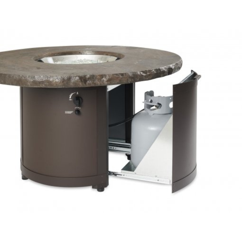 The Outdoor Greatroom Company Marbleized Noche Beacon Round Gas Fire Pit Table (BC-20-MNB)