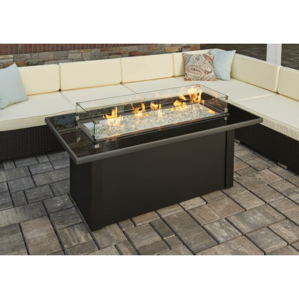 The Outdoor Greatroom Company Monte Carlo Linear Gas Fire Pit Table (MCR-1242-BLK-K)