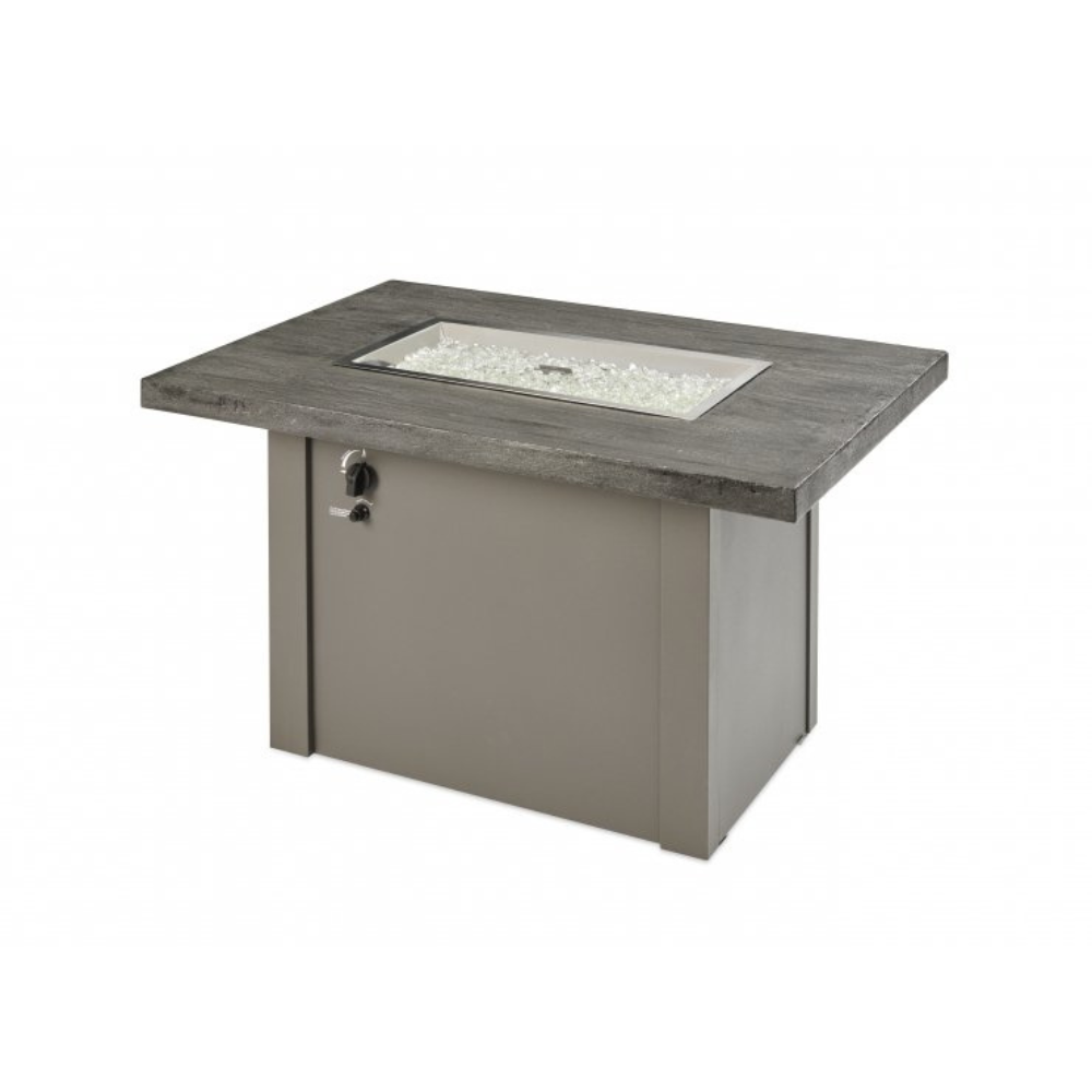 The Outdoor Greatroom Company Stone Grey Havenwood Rectangular Gas Fire Pit Table with Grey Base (HVGG-1224-K)