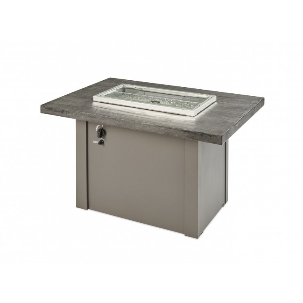 The Outdoor Greatroom Company Stone Grey Havenwood Rectangular Gas Fire Pit Table with Grey Base (HVGG-1224-K)