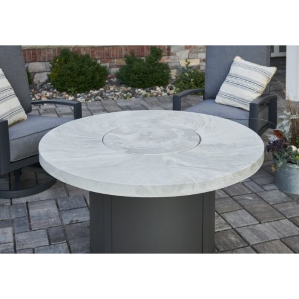 The Outdoor Greatroom Company White Onyx Beacon Round Gas Fire Pit Table (BC-20-WO)