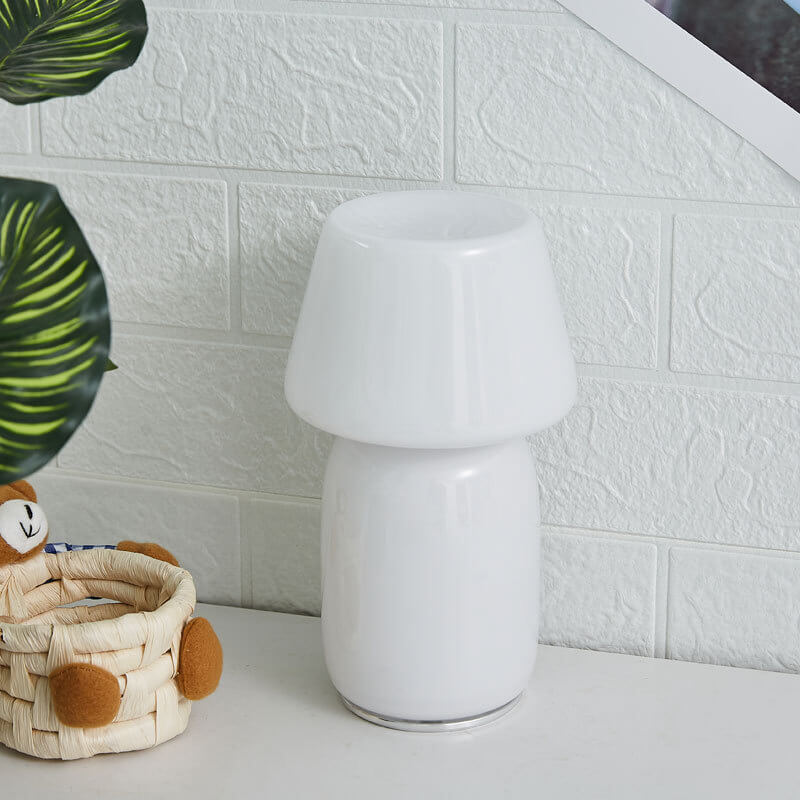 Tilted Mushroom Glass Night Lamp