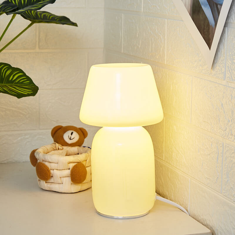 Tilted Mushroom Glass Night Lamp